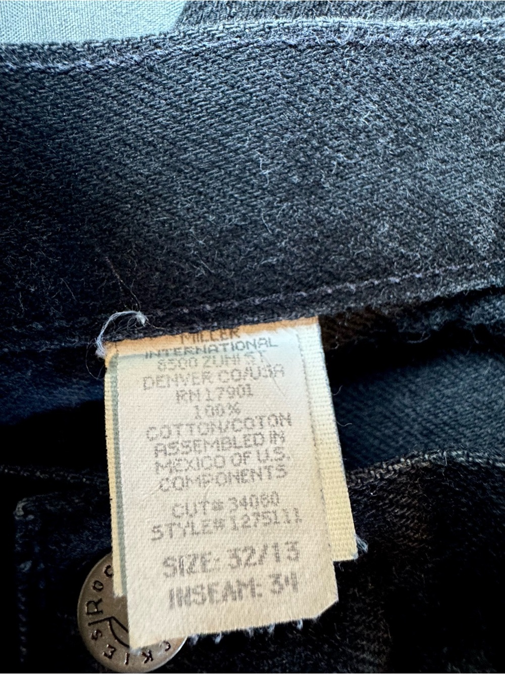 Vintage ROCKIES- Rocky Mountain black bare back high rise western jean 32/34 - Picture 5 of 12